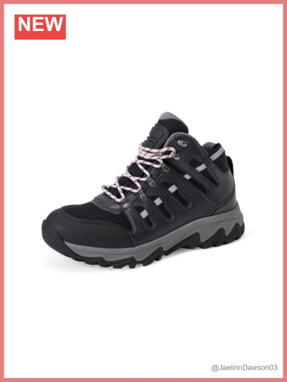 Waterproof Hiking Boots Padded Collar Rubber Sole Ankle Outdoor Trail